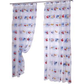 Children Cartoon Car Printed Transparent Tulle Curtains Play Room Window Valance