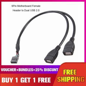 9pin USB2.0 two expansion cable 9-pin motherboard to USB female -