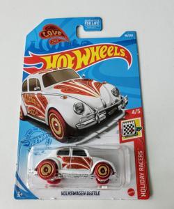 HotWheelss Volkswagen Beetle, Holiday Racers 4/5 [2021 Love Bug] 96/250 Blanco