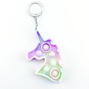 unicorn pop push keyring