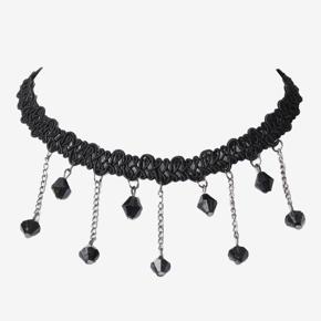 Black Flower Rhinestone Choker Necklace Women