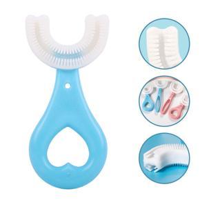 New Children Toothbrush U-Shape Baby Toothbrush With Handle Silicone Oral Care Cleaning Brush For Kids Supplies