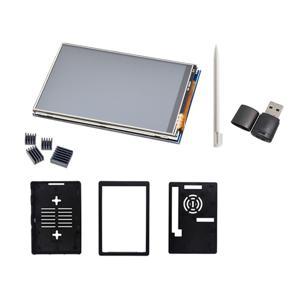 Contact Screen for Raspberry Pi 4B 3B 3B+ 3.5 Inch LCD Display+Contact Pen+ABS Case with 64G Memory Card