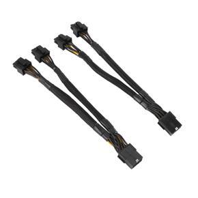 12PCS GPU PCIe 8 Pin Female to Dual 2X 8 Pin(6+2)Male PCI Express Power Adapter Braided Y-Splitter Extension Cable,20cm
