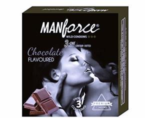 Manforce Condoms Chocolate Flavoured 3s Single Pack