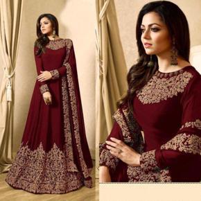 Wedding Lehenga- Semi Stiched With Weightless Georgette Heavy Soft Dress Best Quality Embroidery Work Anarkali Lehanga For Girl And Only Women.
