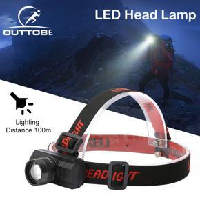Outtobe Rechargeable LED Headlights Adjustable Light Headlamp Waterproof Strong Light Telescopic Zoom Head-mounted Lamp Camping Fishing Outdoor Hiking Headlamp Head Lamp Head Light with USB Charging C