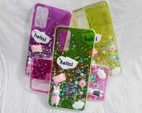 For Xiaomi Redmi 9 Power / Xiaomi Redmi 9T / Xiaomi Redmi Note 9 4G / POCO M3 - Hello Kitty Chocolate Luxury Clear Crystal Glitter Bling Sequins Silicone Back Case Cover