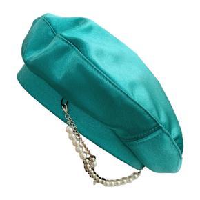 Women Beret Chain Decoration No Brim Dome Hat