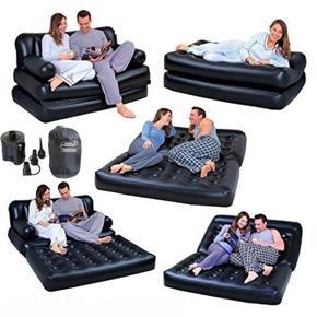 5 In 1 Inflatable Air Bed Sofa - Black