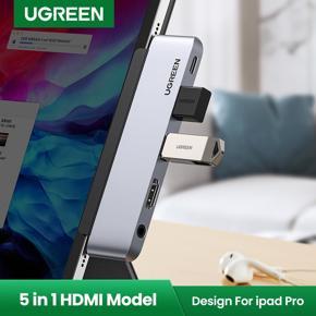 UGREEN USB C HUB USB Type C 3.1 to HDMI 2.0 USB 3.0 PD 100W 3.5mm 4K@60Hz for iPad Pro 2020 2018 iPad Air 4