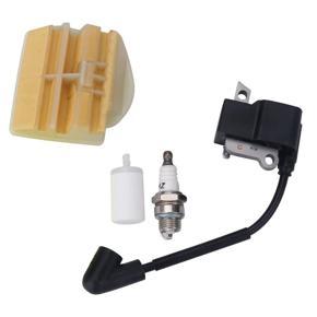 XHHDQES Ignition Coil Air Filter Kit Fit for Husqvarna 445 450 445E 450E Jonsered 2245 2250 2240 Replacement Chainsaw Parts