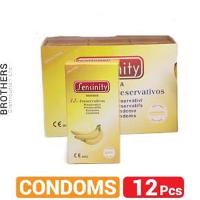 Sensinity Banana Flavored Condoms - Full Box - 12x1=12pcs