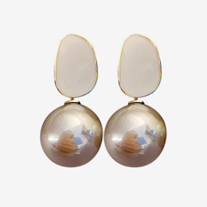 Korean Women Elegant Ins Pearl Enamel Earrings Girls