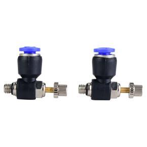 2pcs Tube Air Flow Speed Controller Pipe Pneumatic Fitting Regulator Valve