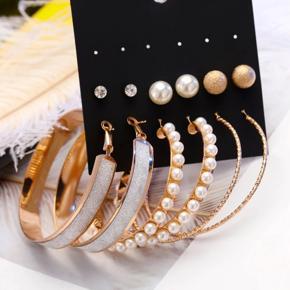 Korean Imitation Pearl Drop Big Hoop Earrings Set for Girls Simple Stylish Party Jewelry - Trendy Earrings Set for Girls/ Earring for Women