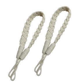 2Pcs Cotton Woven Twist Knotted Curtain Strap Buckle Holder Drape Tieback Rope