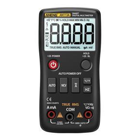 Digital Multimeter True RMS LCD Display with Temperature Tester 4000 Counts Auto-Ranging AC/DC Transistor Voltage Amplifier Ohm Frequency Capacitance Meter