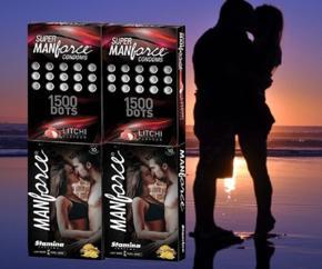 Manforce Litchi 1500 Dots Stamina Condoms Litchi Flavored (Indian) 1 pack 10 pcs