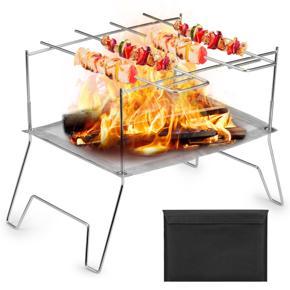 Collapsible Barbecue Grill Camp Grill Mini Grill Outdoor Stainless Steel Firewood Stand Portable Charcoal Camping Stove Picnic Tool For Home Park Kitchen BBQ Use