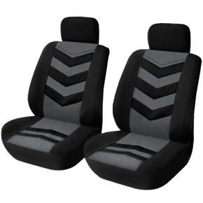 Universal Car Seat Cover Black Gray 2Front Seat Covers Fit Most Auto Car