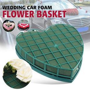 BRADOO 4Pcs Floral Foam Heart-Shaped Flower Holder with Floral Foam for Wedding Centerpiece Party Car Table Floral Arrangement