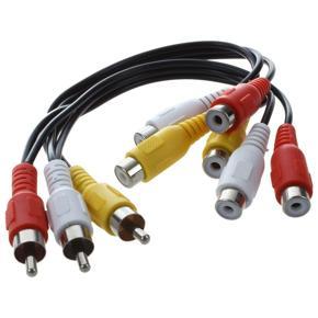 New 3 RCA Male Jack to 6 RCA Female Plug Splitter Audio Video AV Adapter Cable