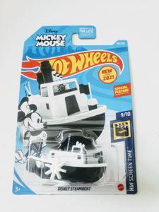 Hotwheels Disneys Mickey Mouse Steamboat, HW Screen Time [blanco y negro] 193/250