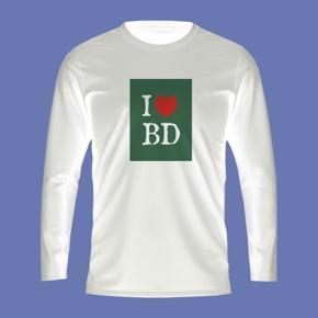 I Love BD White Long Sleeve T-Shirt For Men