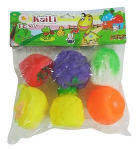Kaili Chuu Chuu Plastic Toys Set of 6 Fruits - MultiColor