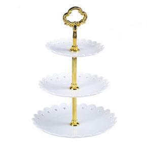 1Set Cake Stand 3 Layers Wedding Cake Plate Stand Dessert Fruits Vegetable Placed Tool Wedding Birthday Party White - white