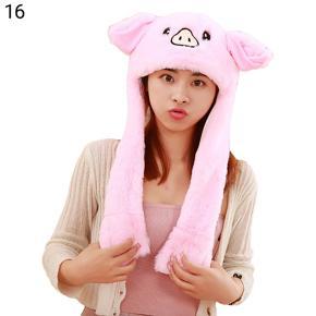 Flap Ears Hat Innovative Lighting Cute Pressing Claws Bunny Cap