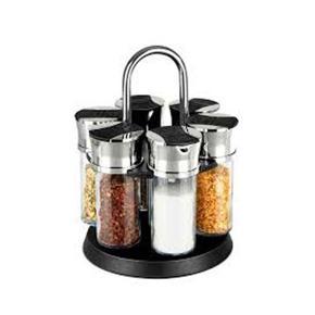 Stainless Steel Roating Spice Jar,Masala Jar 6 Pieces Set - Silver Color
