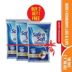 Safe N Soft Handwash 180ml Buy 2 Get 1