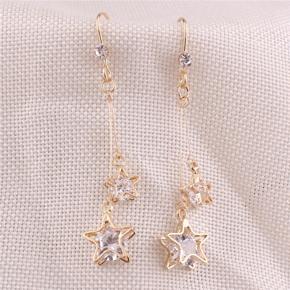 Double Five-pointed Star Clip on Earrings  for Women Elegant Bridal Earrings