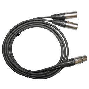 3FT Super Long XLR pin 1 FEMALE to dual 2 MALE Y SPLITTER Microphone Cable-black & sil ve r