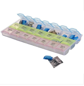 New Perfect  7 Day Weekly Pill Box with Medication Reminder Pill Organizer