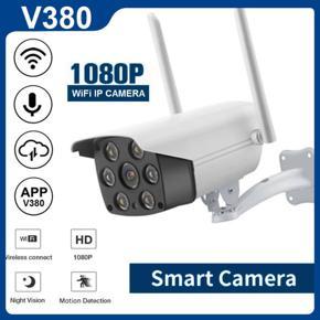 V380 Pro Outdoor IP Camera Waterproof Full Color IR HD Night Vision Smart Alarm P2P CCTV Camera