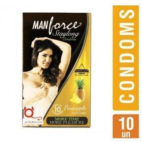 Manforce Pineapple Flavoured Stay Long Condoms - 10pcs Pack