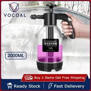 Vocoal 2000ML Foam Wash Car Spray Bottle Snow Foam Nozzle High Pressure Spray Gun Hand Pressurized Pump Foam Sprayer Air Pressure Water Jet For Garden Car Wash Cleaning