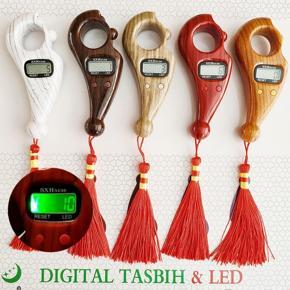 Digital Counting Tasbih With Led Light And Clock (Multicolor) 1ps
