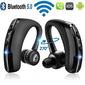 DASI V9 Handsfree Business Wireless Bluetooth Headphones with Mic Voice Control Handsfree Earphone Stereo Noise Cancellation Earhook Bluetooth Headset for Smart Phone