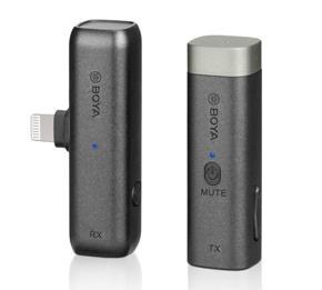 Boya BY-WM3D 2.4GHz Wireless Microphone - 2.4GHz Transmission - Compact Size - Charging Case Included - iOS DSLRs, PC, Camcorders, Recorders Compatible - Black/Grey
