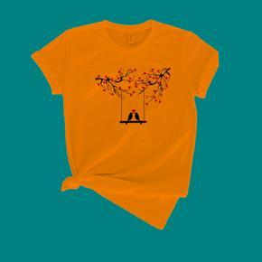 Love Birds Yellow Half Sleeve T-Shirt for Men