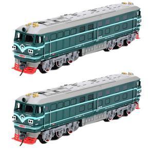 XHHDQES 2X Kids Simulation 1:87 Alloy Internal-Combustion Locomotive Model Toy Acousto-Optic Train Toys for Children Gift(C)