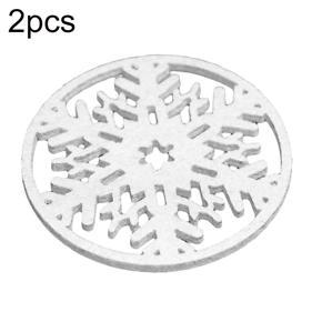 2Pcs Christmas Snowflake Cup Mats Heat Resistant Coasters Placemat Table Decor