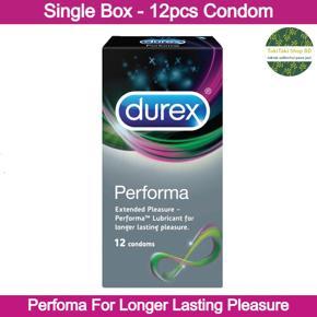 Durex Condom - Performa Lubricant for Longer Lasting Pleasure Condom - Single Pack contains 12pcs Condom (Made In Thailand)