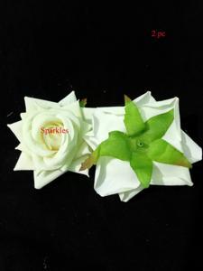 Artificial flower velvet rose flower 2pcs velvet Rose flower for jewellery making -art and craft etc