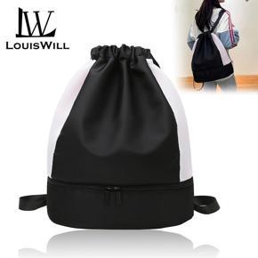 LouisWill Backpack Drawstring Bag Fitness Backpack Waterproof Shoulder Bag Travel Bag Gym Bag Dry and Wet Separation Compartment Outdoor Sports Bag Unisex Multi Layer Bag Portable For Outdoor Travel T