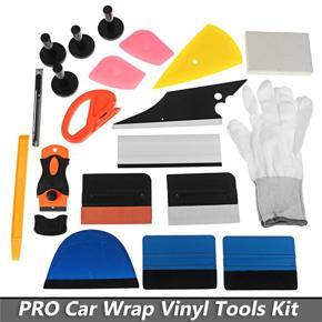 PRO Car Wrap Vinyl Tools Kit Scratch-free Squeegee Scraper Razor Glove Magnets -